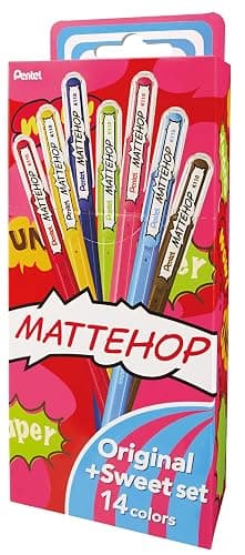 Pentel Matte Hop Original + Sweet Color Ballpoint Pen, 14 Colors K110-V14ST thumbnail 2