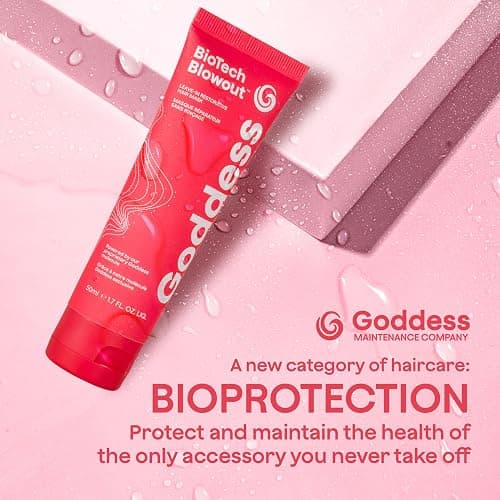 Biotech Blowout Leave-In Restorative Hair Mask 1.7 Fl Oz, Style & Heat Protectant (up to 450°F), 8-Hour Style, Frizz Control, for Damage Heat, Bleach, Colour & Chemical Stress, by Goddess Maintenance thumbnail 4