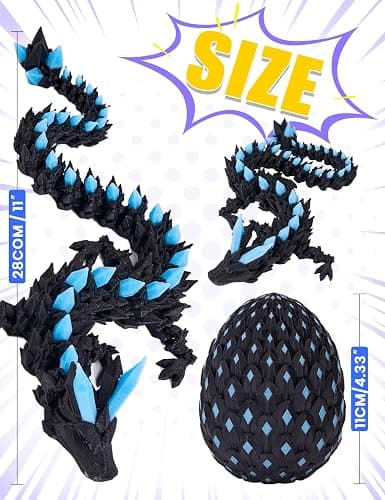 3D Printed Dragon Eggs Glow in The Dark Articulated Dragon Toys Cool Dino Fidget Toy Animals Dinosaur Eggs Stocking Stuffers for 4-6 5-7 8-12 Teens Girls Kids Boys Kids thumbnail 6
