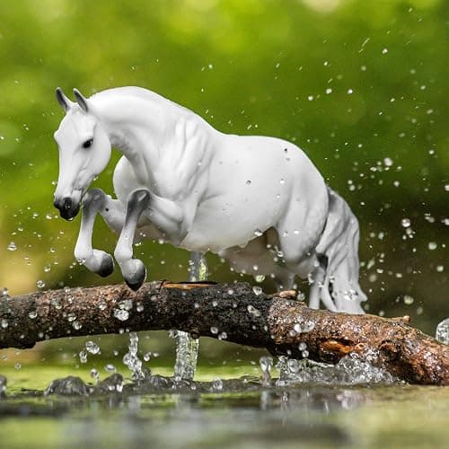 Breyer Horses Traditional Series Get Rowdy | USEF High Performance Horse of The Year 2019 & 2020 | Horse Toy Model | 14" x 11" | 1:9 Scale | Model #1862, White thumbnail 7
