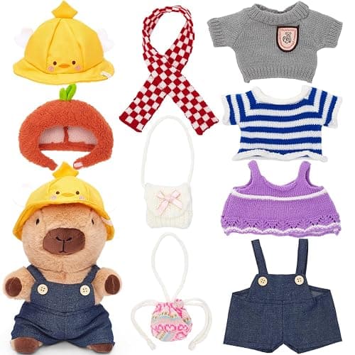 WESOPAN Capybara Plush Toy, Cute Stuffed Animals Kawaii Capibara Plush Pillow Christmas Birthday Easter Valentine's Day Gift for Kids Boys Girls (10 PCS) - Image 1