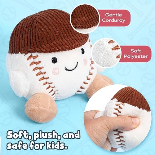Baseball Stuffed Animal, Baby Baseball Plush Sports Toy, Baby Sports Toys, Plushies for Boys and Girls thumbnail 4