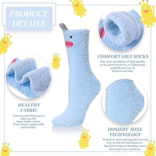 DYW Fuzzy Socks for Women Soft Cozy Fluffy Winter Warm Slipper Socks Home Sleeping Animal Socks thumbnail 2