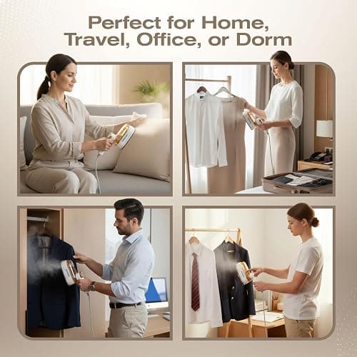 ECSteam Steamer for Clothes & Iron 2 in 1, Portable Clothes Steamer Handheld & Travel Steam Iron for Clothes, 1200W 20s Fast Heat-Up, Foldable Design, 180ml Tank, 23 Min Steam, 120V Wrinkle Remover thumbnail 9