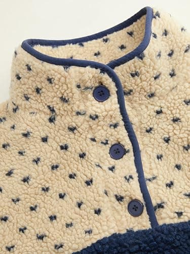 CIDER Fleece Stand Collar Two Tone Patchy Drawstring Oversized Sweatshirt thumbnail 3