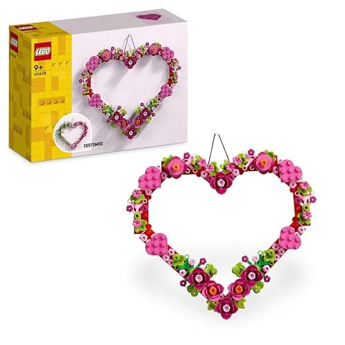 LEGO Cuore Ornamento Giocattolo - Kit di Arti e Mestieri - Modello Artistico da Esposizione con Fiori, Foglie e Cuoricini - Regalo di Compleanno per Bambine e Bambini da 9 Anni in su - 40638 - Image 1