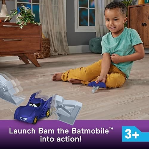 Fisher-Price DC Batwheels 1:55 Scale Toy Car Bam The Batmobile Launching Vehicle with Crash Accessory for Ages 3+ Years thumbnail 2