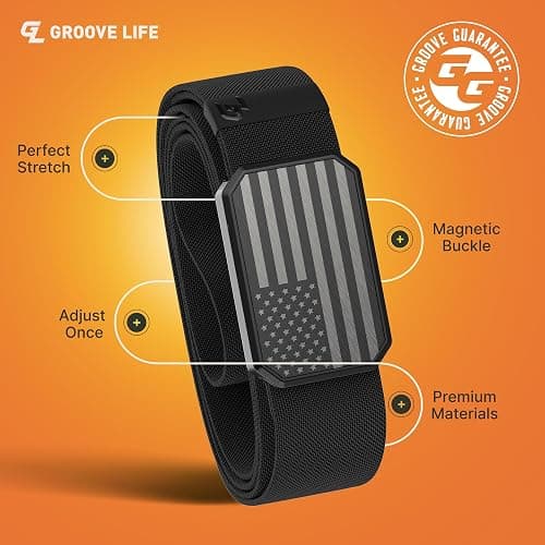 Groove Life Groove Belt OG - Men's Work Belt - Stretch Nylon, Magnetic Buckle, Adjustable, Comfortable, Tactical, EDC thumbnail 2