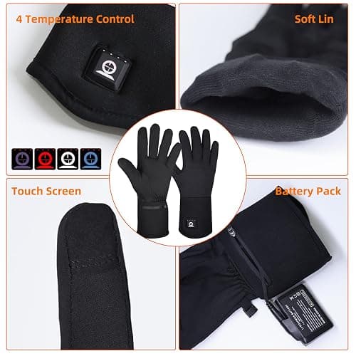 HEAT NICE Heated Glove Liners for Men Women, Rechargeable Battery Electric Heated Gloves, Winter Warm Glove Liners, Thin Gloves Riding Ski Snowboarding Hiking Cycling Hand Warmers thumbnail 3