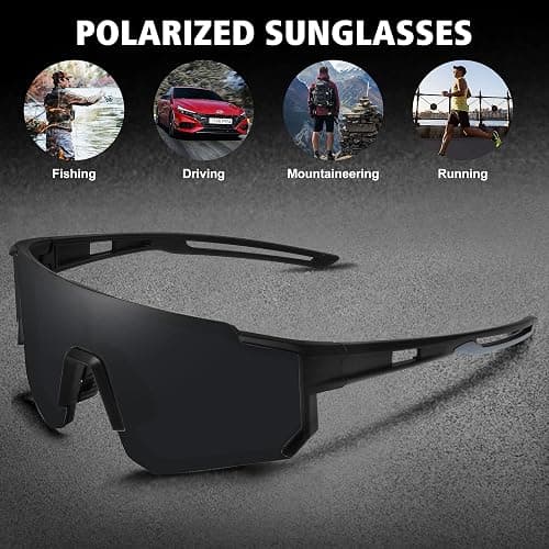STORYCOAST Polarized Sports Sunglasses for Men Women,Driving Fishing Cycling Mountain Bike Sunglasses UV400 Protection thumbnail 6