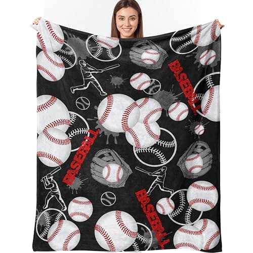 HUGTAIL Baseball Gifts for Boys，Baseball Blanket ，Baseball Team Gifts，Baseball Coach Gifts，Baseball Blanket Gifts，Baseball Team Baseball Lover Gifts for Kids Teens Adults 50"x40" - Image 1
