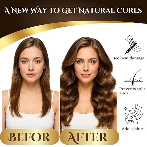 Heatless Curls Overnight, 4 PCS Heatless Hair Curler Set with Satin Scarf & Velvet Flexi Rods, Hair Accessories for Women, Hair Rollers to Sleep In for Overnight Curls, No Heat Damage Styling thumbnail 7