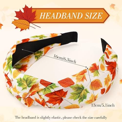 8 Pack Fall Headbands for Women, Thanksgiving Knotted Autumn Hairbands | Holiday Hairbands for Autumn Festive Gift, 8 Autumn Designs; Non-Slip Fit, for Thanksgiving, Parties, Gifting thumbnail 2
