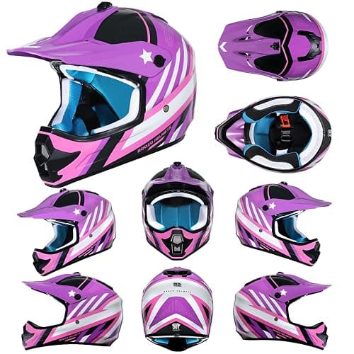 ROOZO Youth Kids Dirt Bike Helmet DOT Approved, Full Face Motocross Set | 4-in-1 set includes goggles gloves storage bag, ultra-light design, adjustable visor and washable liner for ATV UTV thumbnail 8