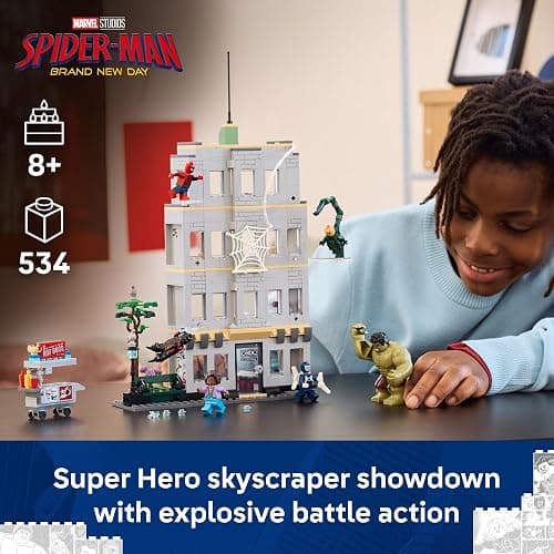LEGO Marvel Spider-Man vs Hulk Epic Clash - Super Hero Building Toy for Boys & Girls, Ages 8+ - Includes 5 Minifigures & Hulk Figure - Spider-Man Toy for Fans - Gift for Birthdays - 76350 thumbnail 2