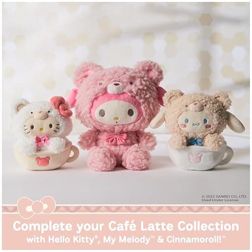 GUND Sanrio Official Hello Kitty Café Latte Teddy Bear Plush, Collectible Plush Toy, Stuffed Animal for Ages 1 and Up, White, 6” thumbnail 7