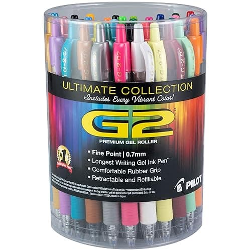 Pilot G2 Premium Gel Roller Pens, Fine Point 0.7 mm Assorted Colors, Tub of 36 - Image 1