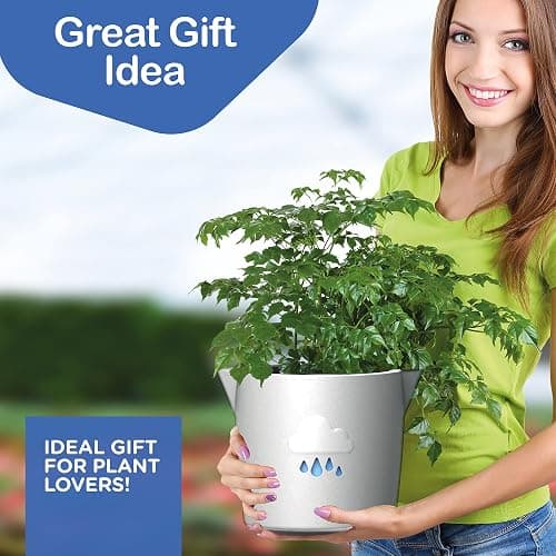 King's Gardening Clever Pot - Self Watering Pot for Indoor Outdoor Use, Animated Cloud Water Level Indicator, UV Resistant Planter, Ideal for Flowers, African Violets, and More 8" (Pearl Cloud) thumbnail 6