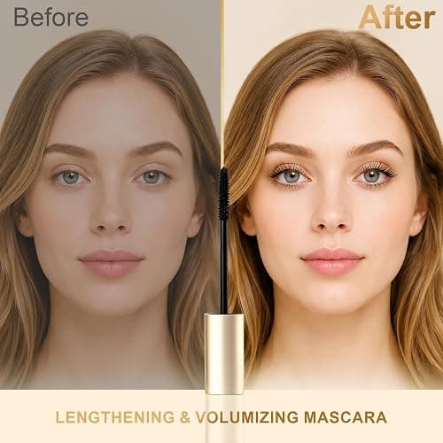 MIRVIASTAngel Slender Volume Mascara, Curl & Length, Lift, Waterproof, No Smudging, Luxury Lash Experience，Gold Tube Waterproof Mascara with Built‑in Mirror thumbnail 6
