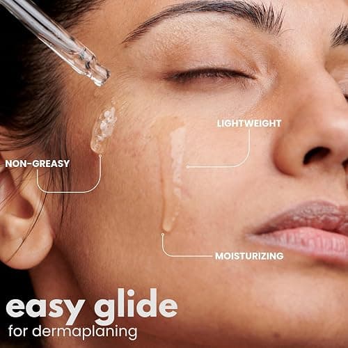 Dermaplane Oil for Women with Sensitive Skin - Face Shaving Oil - Non Comedogenic, Fragrance Free, Natural & Lightweight - Use with Dermaplane Razor for Women Face, 2oz by Ouiloe thumbnail 6