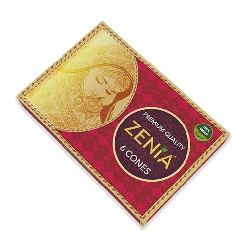 Zenia 6 Pack 100% Natural Ready to Use Henna Paste Hair Color Hair Dye Cones Reddish Brown Color thumbnail 3