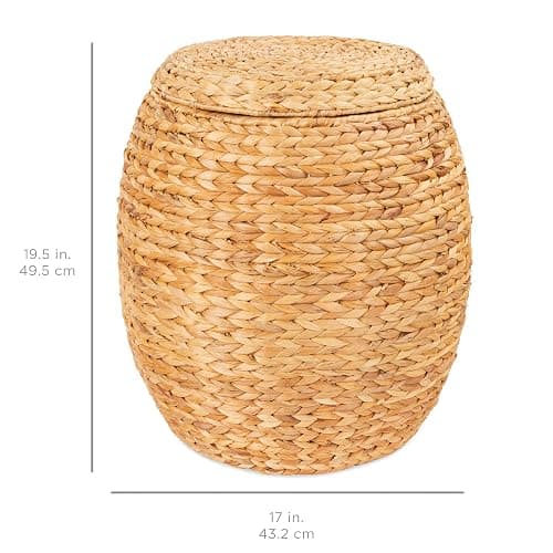 Best Choice Products Vintage Multipurpose Hyacinth Storage Basket, Plant Décor, Handwoven Organizer Tote for Bedroom, Living Room, Bathroom, w/Lid - Natural thumbnail 2