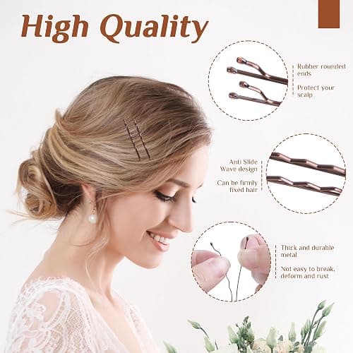 Bobby Pins Brown, 360 Pcs Brown Bobby Pins, 2 Inch Premium Bobby Pin, Secure Hold Bobby Pins with store box, Hair Pins for Kids, Girls and Women thumbnail 3