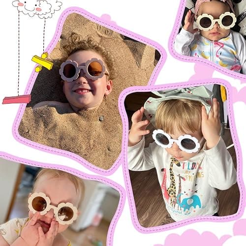Mdvora 2/4/8/12/24 Pack Round Flower Sunglasses Set, Outdoor Kids Sunglasses Kit thumbnail 6
