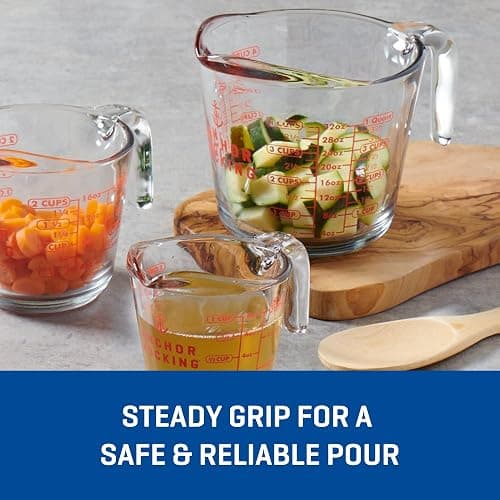 Anchor Hocking Glass Measuring Cups, 4 Piece Set (5 Ounce, 1 Cup, 2 Cup, 4 Cup liquid measuring cups) thumbnail 5