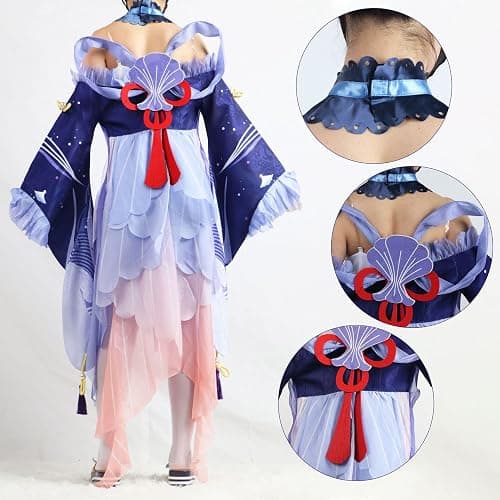 iCosjogo Women Halloween Party Dress for Genshin Impact Cosplay Costume Comic Anime Game Role Play Outfit - X-Small - Sangonomiya Kokomi thumbnail 4