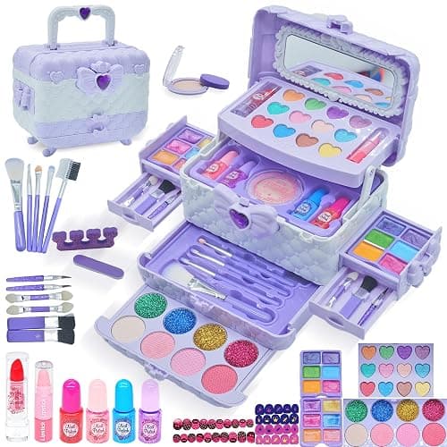 Kids Makeup Sets for Girls 5-8 - Washable Makeup for Kids 8-12, Maquillaje para Niñas, Play Make Up Kit, Toys for Little Girl, Princess Toddler Kid Stuff, Ages 3456789 10 Year Old Girl Birthday Gifts - Image 1