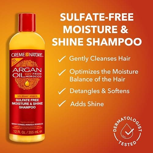 Creme of Nature Argan Oil from Morocco Sulfate-Free Moisture & Shine Shampoo & Conditioner, 2 Count thumbnail 5