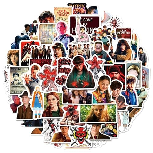 50Pcs Stranger Movie Things Season 5 Sticker for Kids, Cool Movie Waterproof Vinyl Stickers for Adult Teen Girl Student Water Bottle Laptop Phone Computer Guitar Notebook Skateboard Travel Case Helmet - Image 1