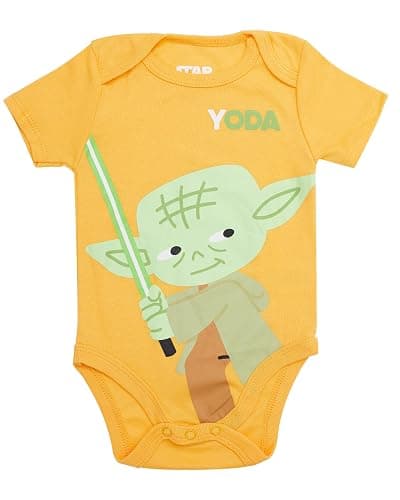 STAR WARS Baby Boys Bodysuit 5-Pack - Baby Bodysuits With Darth Vader, Boba Fett, Yoda, C-3PO, R2-D2 - Baby thumbnail 3
