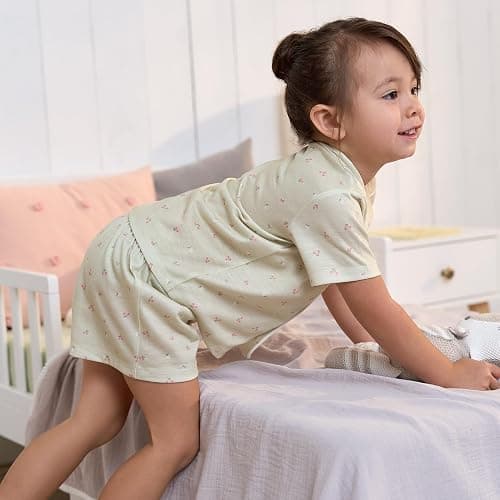 Gerber Toddlers and Baby Girls' 2-Piece Coat Style Pajama Short Set - Cherries - 2T thumbnail 5