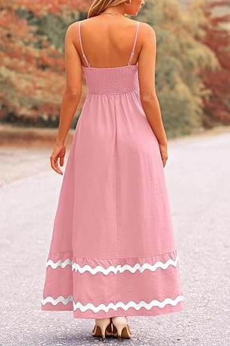 PRETTYGARDEN Women's 2025 Summer Flowy Maxi Dress Casual Sleeveless Spaghetti Strap Ruffle Beach Long Dresses thumbnail 2