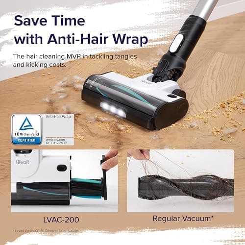 LEVOIT Cordless Vacuum Cleaner, Stick Vac with Tangle-Resistant Design, Up to 50 Minutes, Powerful Suction, Rechargeable, Lightweight, and Versatile for Carpet, Hard Floor, Pet Hair, LVAC-200 thumbnail 2