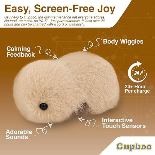 cupboo Interactive AI Plush Companion Pet– Privacy Safe Smart Adaptive Learning Emotional Support Robot Pets, Anxiety Relief Comfort| Ideal Toy Gift for All Occasion(Khaki) thumbnail 2