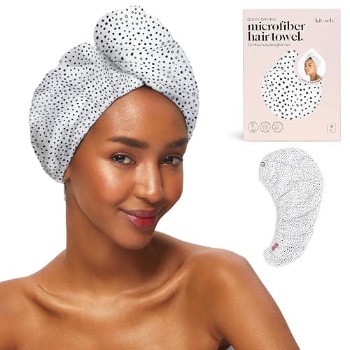 Kitsch Microfiber Hair Towel Wrap for Women - Microfiber Towel, Super Absorbent, Quick Dry, Anti-Frizz - for Long and Short Hairs, Turbans for Women, Wet and Curly Hair Wrap - Micro Dot - Image 1