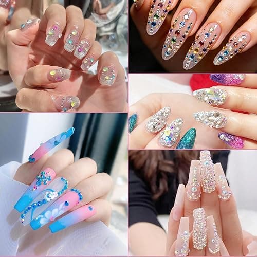 8500 StüCk Strasssteine Nägel, 2/3mm Glitzersteine Nägel Mit Pinzette Und Stift, Flache RüCkseite Kristall Rhinestones Gem,Für Nageldekoration Bekleidung Basteln Diy thumbnail 5