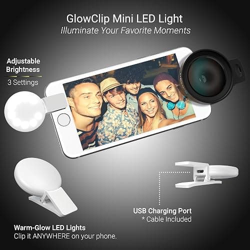 Xenvo Pro Lens Kit for iPhone and Android, Macro and Wide Angle Lens with LED Light and Travel Case Black thumbnail 5