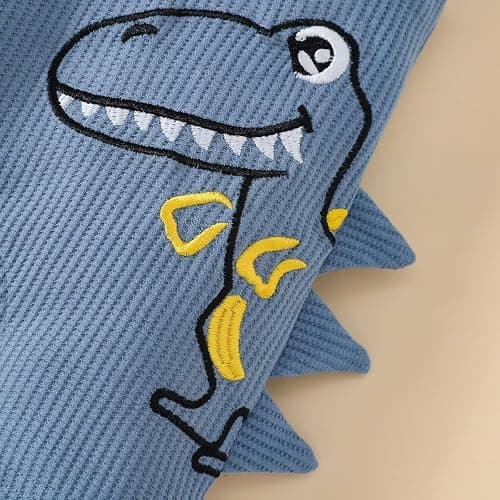 Tepuce Baby Boy Clothes Infant Boys Summer Outfits Short Sleeve Striped Romper Dinosaur Overall Shorts Set 0-18 Months thumbnail 6