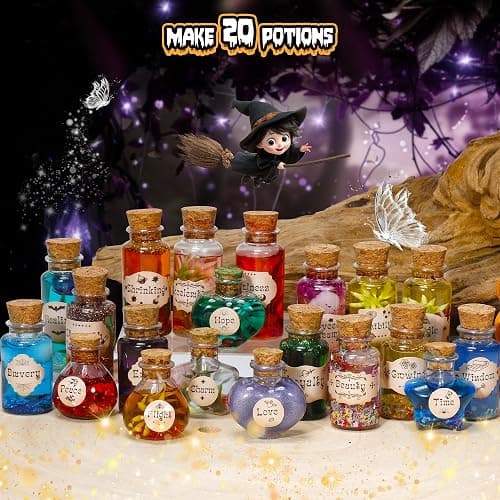 Sntieecr Magic Potion Kit for Kids, Kids Potion Making Kit with Magic Display Box, DIY 20 Mixed Wizard Potion Bottles, Potions Kit for Kid Gifts, Arts and Crafts for Kid Ages 6-8,8-10,10-12 Years thumbnail 2