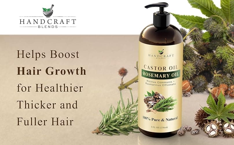 Handcraft Blends Castor Oil with Rosemary Oil - 8 Fl Oz - 100% Pure and Natural - Premium Grade Carrier Oil for Hair Growth, Eyelashes and Eyebrows, Hair & Body thumbnail 5