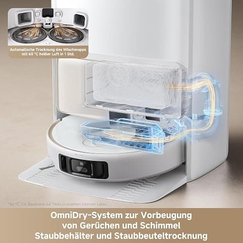 Mova V50 Ultra Complete Saugroboter mit Wischfunktion 24.000 Pa, 6cm Hindernisüberwindung, Liftable Navigation+RGB AI+LED, 80℃ Heißwasserwäsche & 63℃ Selbsttrocknung, DuoSolution System, Tricut Bürste thumbnail 9