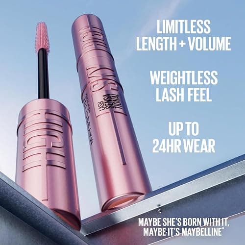 Maybelline Lash Sensational Sky High Washable Mascara Makeup, Volumizing, Lengthening, Defining, Curling, Multiplying, Buildable Formula, Blackest Black, 1 Count thumbnail 4