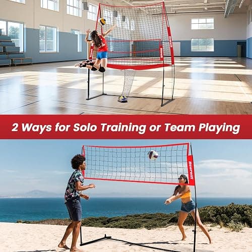 Bearwill Volleyball Training Net Equipment 11x8FT Volleyball Practice Net | Freely Adjustable volleyball Net for Hitting Serving Passing Practice, Easy Setup & Portable for backyard Indoor Outdoor use thumbnail 5
