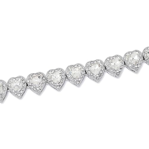 Luxurious Iced Out 10mm Ladies Heart Cluster Chains - Elegant Jewelry with Simulated Diamonds and Cubic Zirconia in Durable Alloy - in 14k Gold or Silver Tone Finish - Single Chain and Chains Combo thumbnail 4