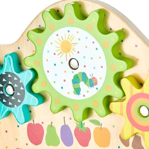 KIDS PREFERRED World of Eric Carle The Very Hungry Caterpillar Montessori Spinning Wooden Gears Toy with Colorful Non-Removable Gears thumbnail 3