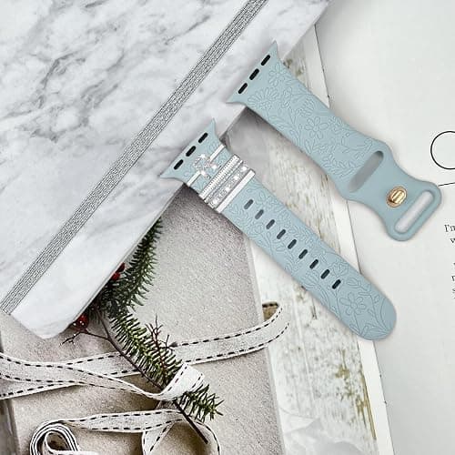 Kakurookie Decorative Rings Loops Compatible with Apple Watch Silicone Bands Charms 49mm 45mm 44mm 42mm 41mm 40mm 38mm iWatch Series 10 9 8 7 6 5 4 3 2 1 SE 2 Ultra 2 Charms Accessories (No Band) thumbnail 4